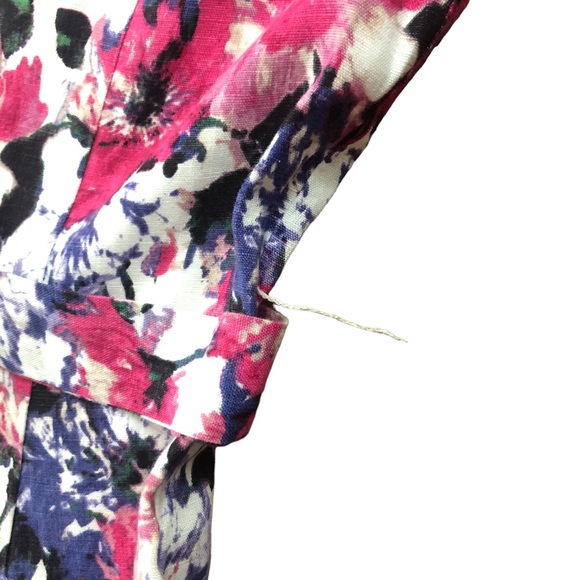 Beautiful Laura Ashley Linen Summer Dress Pink Floral Wedding - Picture 7 of 7